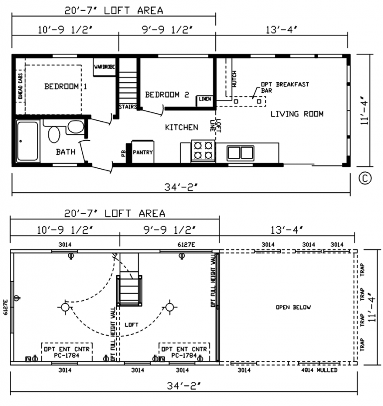 Ranger 12 X 35 Park Model RV Floor Plan | Factory Expo Park Models